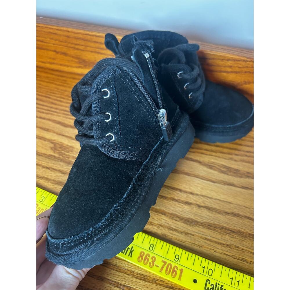 Uggs Toddler Size 8 Neumel Boot 1017320T Suede Black - Picture 7 of 8